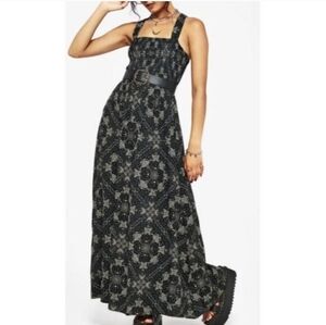 Disturbia Moth Pattern Maxi Dress NWT